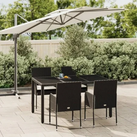 5-piece garden furniture set with black synthetic rattan cushions by vidaXL, Garden sets - Ref: Foro24-3185001, Price: 396,44...