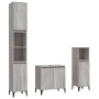 Set de muebles de baño 3 pzas madera contrachapada gris sonoma