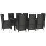 9-teiliges Garten-Essset und schwarze Kissen aus synthetischem Rattan von vidaXL, Gartensets - Ref: Foro24-3185067, Preis: 1,...