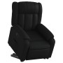 Sillón reclinable elevable eléctrico de cuero sintético negro