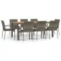 Garden dining set 9 pieces and gray synthetic rattan cushions by vidaXL, Garden sets - Ref: Foro24-3184998, Price: 642,69 €, ...