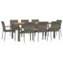 Garden dining set 9 pieces and gray synthetic rattan cushions by vidaXL, Garden sets - Ref: Foro24-3184998, Price: 642,69 €, ...