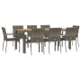 Set comedor jardín 9 pzas y cojines ratán sintético gris de vidaXL, Conjuntos de jardín - Ref: Foro24-3184998, Precio: 626,60...