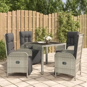 5-piece garden dining set with gray synthetic rattan cushions by vidaXL, Garden sets - Ref: Foro24-3185030, Price: 703,59 €, ...