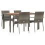 5-piece garden dining set with gray synthetic rattan cushions by vidaXL, Garden sets - Ref: Foro24-3184995, Price: 389,04 €, ...