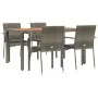 5-teiliges Garten-Essset mit grauen Kissen aus synthetischem Rattan von vidaXL, Gartensets - Ref: Foro24-3184995, Preis: 404,...