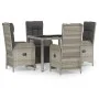5-piece garden dining set with gray synthetic rattan cushions by vidaXL, Garden sets - Ref: Foro24-3185030, Price: 703,59 €, ...