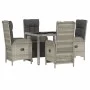 5-piece garden dining set with gray synthetic rattan cushions by vidaXL, Garden sets - Ref: Foro24-3185030, Price: 703,59 €, ...