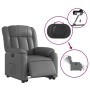 Sillón reclinable elevable eléctrico de cuero sintético gris