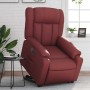 Sillón elevable eléctrico cuero artificial rojo tinto