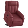 Sillón elevable eléctrico cuero artificial rojo tinto