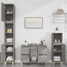 Set de muebles de baño 3 pzas madera contrachapada gris sonoma de vidaXL, Muebles de baño - Ref: Foro24-3185603, Precio: 216,...