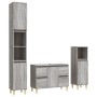 Sonoma gray plywood 3-piece bathroom furniture set by vidaXL, Bathroom furniture - Ref: Foro24-3185603, Price: 222,52 €, Disc...