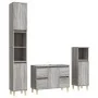 Sonoma gray plywood 3-piece bathroom furniture set by vidaXL, Bathroom furniture - Ref: Foro24-3185603, Price: 220,28 €, Disc...