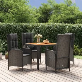 5-teiliges Gartenmöbel-Set mit schwarzen synthetischen Rattankissen von vidaXL, Gartensets - Ref: Foro24-3185069, Preis: 697,...