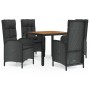 5-teiliges Gartenmöbel-Set mit schwarzen synthetischen Rattankissen von vidaXL, Gartensets - Ref: Foro24-3185069, Preis: 586,...
