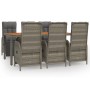 Garden dining set 7 pieces and gray synthetic rattan cushions by vidaXL, Garden sets - Ref: Foro24-3185048, Price: 984,03 €, ...