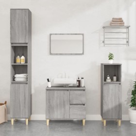 Set de muebles de baño 3 pzas madera contrachapada gris sonoma de vidaXL, Muebles de baño - Ref: Foro24-3185541, Precio: 187,...