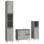 Sonoma gray plywood 3-piece bathroom furniture set by vidaXL, Bathroom furniture - Ref: Foro24-3185541, Price: 185,19 €, Disc...