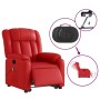 Sillón de majaje elevable eléctrico cuero artificial rojo