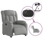 Sillón reclinable eléctrico tela gris claro