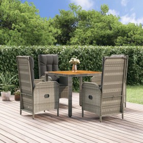 5-piece garden dining set with gray synthetic rattan cushions by vidaXL, Garden sets - Ref: Foro24-3185039, Price: 598,37 €, ...
