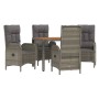 5-piece garden dining set with gray synthetic rattan cushions by vidaXL, Garden sets - Ref: Foro24-3185039, Price: 598,37 €, ...