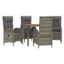 5-piece garden dining set with gray synthetic rattan cushions by vidaXL, Garden sets - Ref: Foro24-3185039, Price: 682,45 €, ...