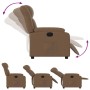 Sillón reclinable eléctrico de tela marrón