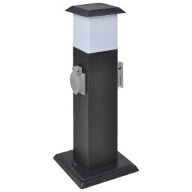 Columna con enchufes y lámpara para el jardín negra de vidaXL, Enchufes de pared - Ref: Foro24-41235, Precio: 37,95 €, Descue...