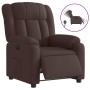 Sillón reclinable eléctrico tela marrón oscuro