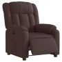 Sillón reclinable eléctrico tela marrón oscuro