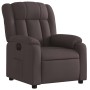 Sillón reclinable eléctrico tela marrón oscuro