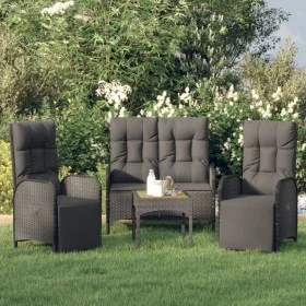 3-piece garden dining set with black synthetic rattan cushions by vidaXL, Garden sets - Ref: Foro24-3185094, Price: 421,23 €,...
