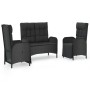 3-piece garden dining set with black synthetic rattan cushions by vidaXL, Garden sets - Ref: Foro24-3185094, Price: 379,93 €,...