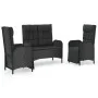 3-piece garden dining set with black synthetic rattan cushions by vidaXL, Garden sets - Ref: Foro24-3185094, Price: 420,96 €,...