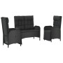 3-piece garden dining set with black synthetic rattan cushions by vidaXL, Garden sets - Ref: Foro24-3185094, Price: 379,93 €,...