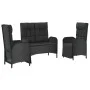 3-piece garden dining set with black synthetic rattan cushions by vidaXL, Garden sets - Ref: Foro24-3185094, Price: 420,96 €,...