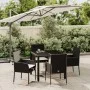 5-teiliges Gartenmöbel-Set mit schwarzen synthetischen Rattankissen von vidaXL, Gartensets - Ref: Foro24-3185000, Preis: 330,...