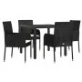 5-teiliges Gartenmöbel-Set mit schwarzen synthetischen Rattankissen von vidaXL, Gartensets - Ref: Foro24-3185000, Preis: 330,...
