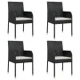 5-teiliges Gartenmöbel-Set mit schwarzen synthetischen Rattankissen von vidaXL, Gartensets - Ref: Foro24-3185000, Preis: 330,...