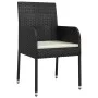 5-teiliges Gartenmöbel-Set mit schwarzen synthetischen Rattankissen von vidaXL, Gartensets - Ref: Foro24-3185000, Preis: 330,...