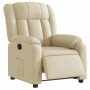 Sillón reclinable eléctrico de tela crema