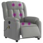 Sillón reclinable de masaje eléctrico tela gris claro