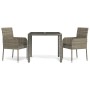 3-piece garden dining set with gray synthetic rattan cushions by vidaXL, Garden sets - Ref: Foro24-3185005, Price: 188,19 €, ...