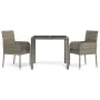 3-piece garden dining set with gray synthetic rattan cushions by vidaXL, Garden sets - Ref: Foro24-3185005, Price: 185,67 €, ...