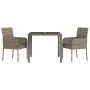 3-piece garden dining set with gray synthetic rattan cushions by vidaXL, Garden sets - Ref: Foro24-3185005, Price: 188,19 €, ...