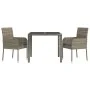 3-piece garden dining set with gray synthetic rattan cushions by vidaXL, Garden sets - Ref: Foro24-3185005, Price: 185,67 €, ...