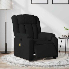 Sillón reclinable de masaje eléctrico tela negro Sillón reclinable de masaje eléctrico tela negro