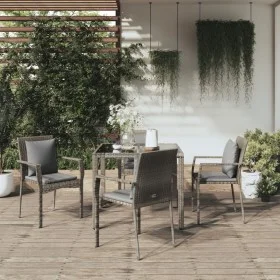 5-piece garden dining set with gray synthetic rattan cushions by vidaXL, Garden sets - Ref: Foro24-3157958, Price: 366,41 €, ...